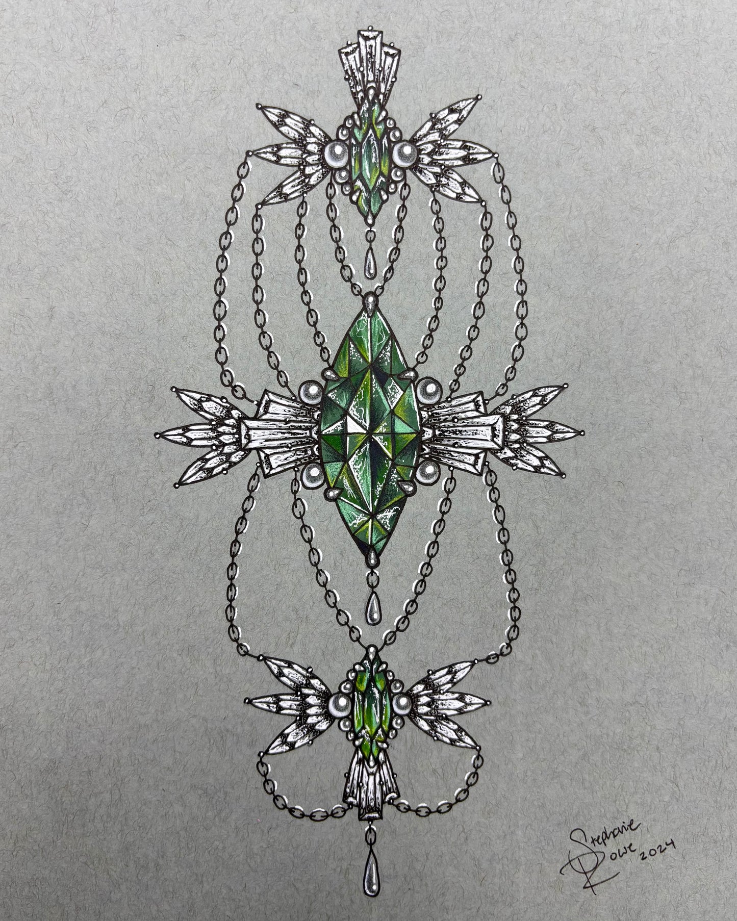 Emerald Marquise Jewel Print