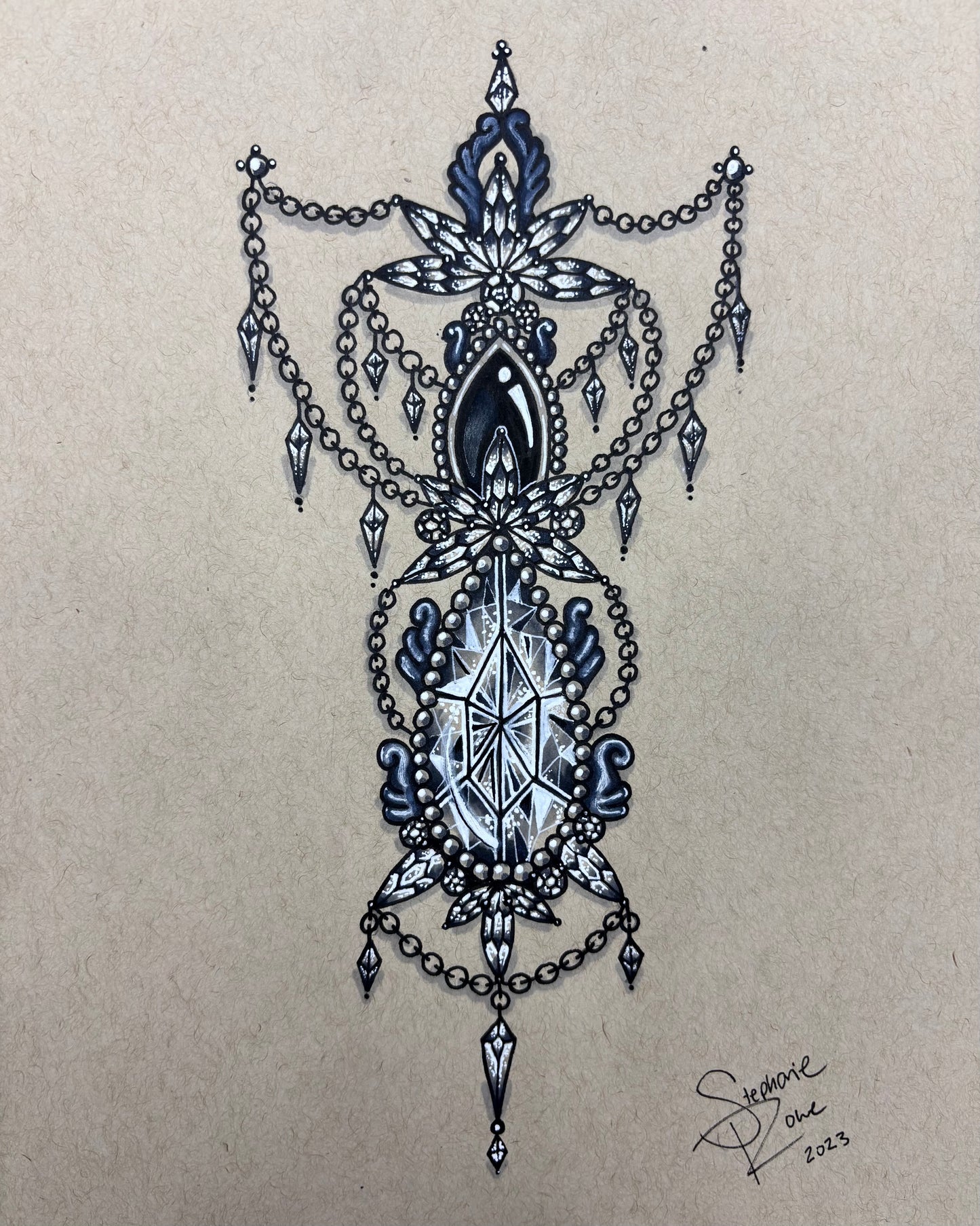 Onyx & Diamond Jewel Print