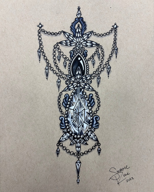 Onyx & Diamond Jewel Print