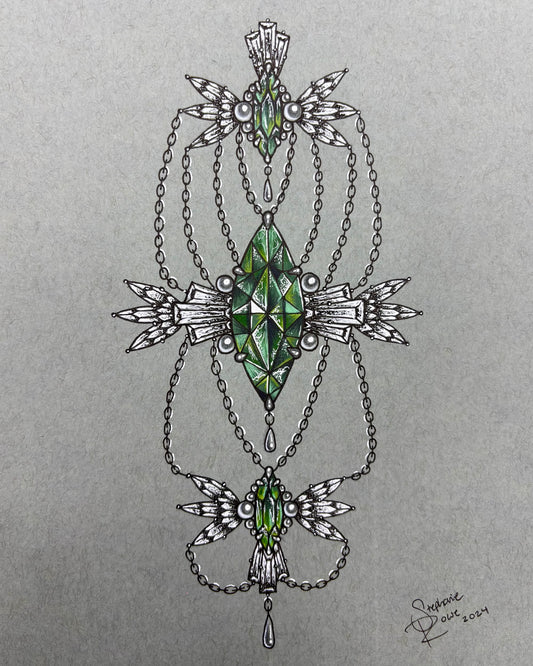 Emerald Marquise Jewel Print
