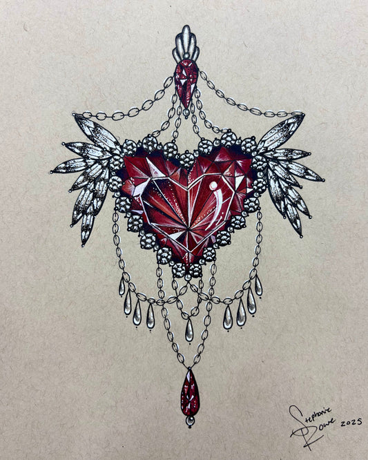 Ruby Heart Jewel Print